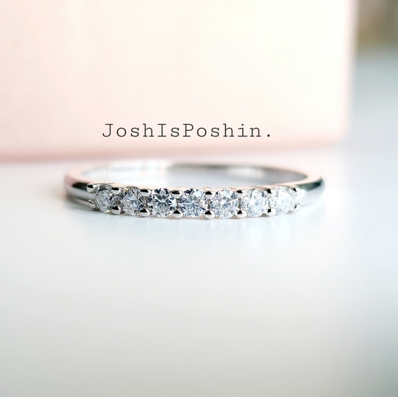 JoshIsPoshin Jewelry - 925 Silver Moissanite Wedding Band